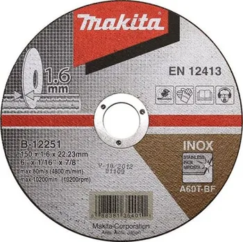 Řezný kotouč Řezný kotouč nerez MAKITA 150x1,6x22 mm E-13742