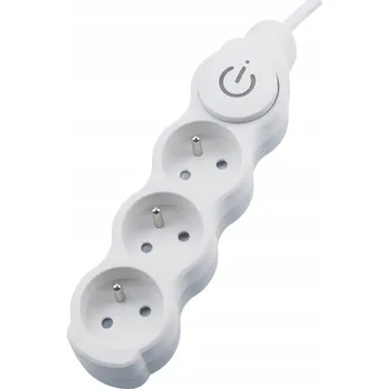 Napájecí kabel Prodlužovací Kabel přívod Bemko 1,5 m 3 ks zásuvek bílý