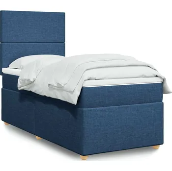 Postel vidaXL Box spring postel s matrací 90x190 cm textil [3291130] Barva: Modrá
