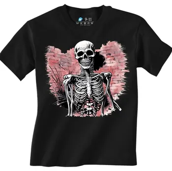 Chlapecké tričko Dětské tričko Kostlivec ze Zdi Outside the Wall (Velikost: 3-4, Barva: Černá)