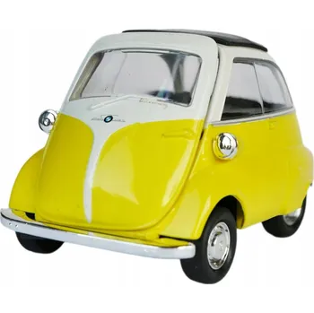 autíčko Kovový model autíčka BMW Isetta, měřítko 1:34 Welly, veterán, otevírací, žlutý