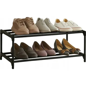 Botník Botník na nožičkách s policemi SNM 61 x 21 x 28 cm černý