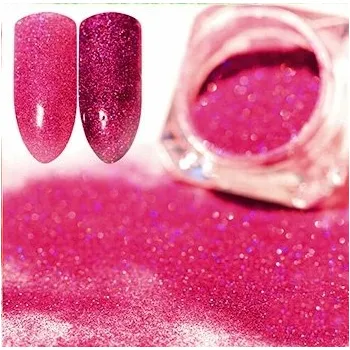 Třpytivý prach na zdobení nehtů Holo Efekt Mráz 13 - pink