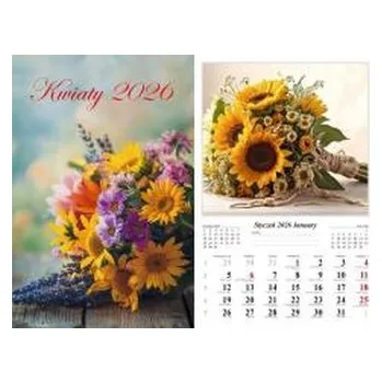 Kalendář Kalendarz 2026 ścienny Kwiaty