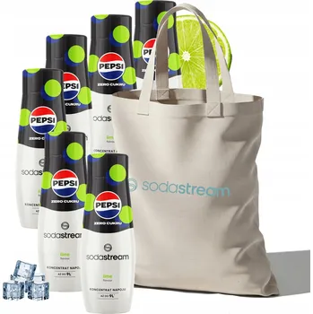 Příprava sody Sada sirupů do vody SodaStream Pepsi Lime Zero 6x440 ml + taška DÁREK