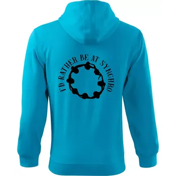 Pánská mikina I'd Rather Be At Synchro - Mikina s kapucí na zip trendy zipper - M ( Světlý tyrkys )