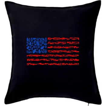 Polštář USA vlajka - zbraně - Polštář 50x50 - 50x50 - Pouze potah ( Černá )