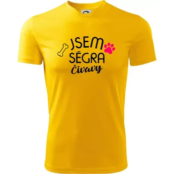Chlapecké tričko Jsem ségra Čivavy - Dětské triko sportovní (dresovina) - 158 cm/12 let ( Žlutá )