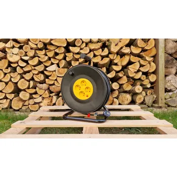 Napájecí kabel Prodlužovací Kabel bubnový Rum-Lux 50 m 4 ks černý