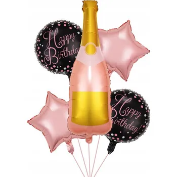 Balónek Sada narozeninových balónků Šampaňské, 5 ks