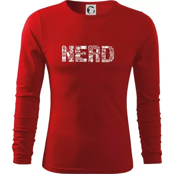 Pánské oblečení NERD symbols - Triko s dlouhým rukávem FIT-T long sleeve - S ( Červená )