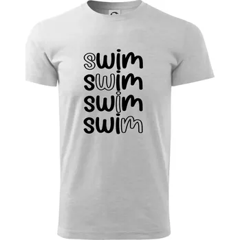 Swim nápis - Triko extra velké (5-8XL) - 7XL ( Světlešedý Melír )