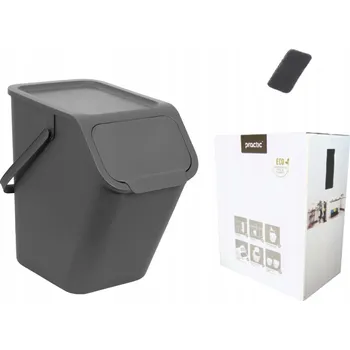 Odpadkový koš Koš na tříděný odpad Practic šedý výklopný 25 l plastový
