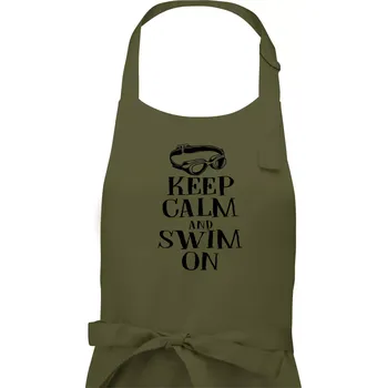 Kuchyňská zástěra Keep calm and swim on - Dámská zástěra na vaření - Univerzální velikost ( Khaki )
