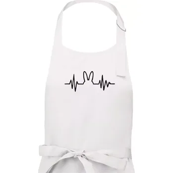 Kuchyňská zástěra EKG zajíc - Pánská zástěra na vaření - Univerzální velikost ( Bílá )