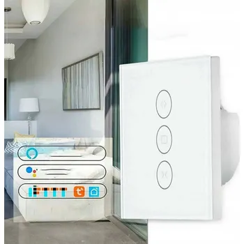 vypínač SKLENĚNÝ DOTYKOVÝ SPÍNAČ ŽALUZIÍ BÍLÝ VYPÍNAČ PRO ROLETY WIFI TUYA