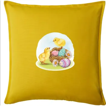 Polštář Velikonoční kuřátka - Polštář 50x50 - 50x50 - Pouze potah ( Žlutá )