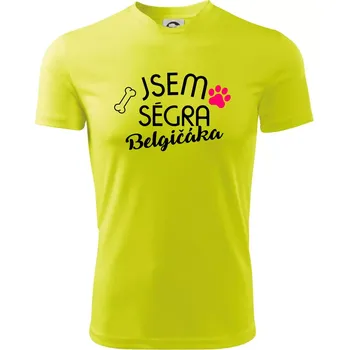 Chlapecké tričko Jsem ségra Belgičáka - Dětské triko sportovní (dresovina) - 134 cm/8 let ( Neonově žlutá )