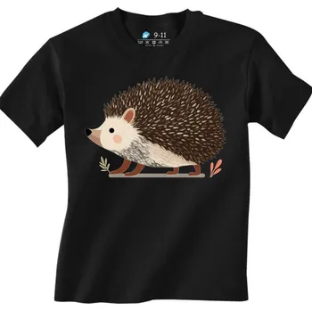 Chlapecké tričko Dětské tričko Ježek na Procházce (Velikost: 7-8, Barva: Černá)