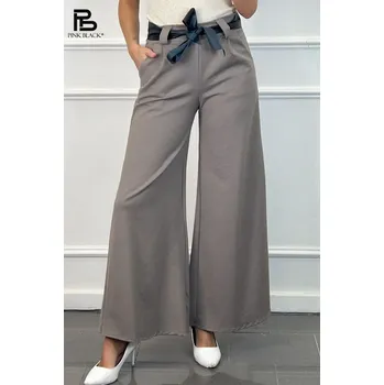 Kalhoty široké s páskem Lamiar 1639 barva: hnědá