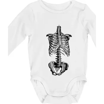 Kojenecký body Kostra těla - Body kojenecké s dlouhým rukávem - Dlouhý r. do 3 měs ( Bílá )