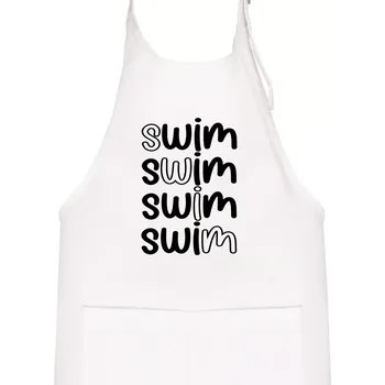 Kuchyňská zástěra Swim nápis - Dětská zástěra na vaření - Univerzální velikost ( Bílá )