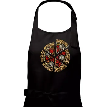 Kuchyňská zástěra Pizza icons - Dámská zástěra na vaření - Univerzální velikost ( Černá )