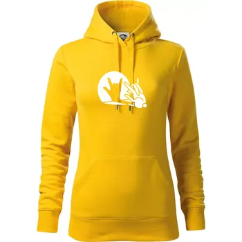 Dámská mikina Zajíc stín rock - Mikina dámská Cape s kapucí - S ( Žlutá )