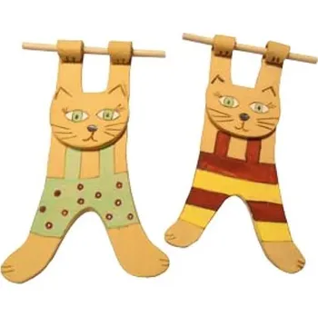 Keramická dekorace Zavěšená kočka