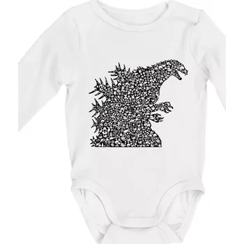 Godzilla ikony asie - Body kojenecké s dlouhým rukávem - Dlouhý r. do 3 měs ( Bílá )