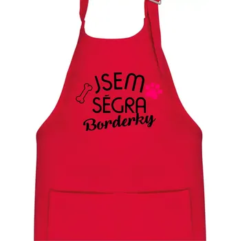 Kuchyňská zástěra Jsem ségra Borderky - Dětská zástěra na vaření - Univerzální velikost ( Červená )