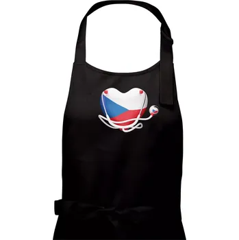 Kuchyňská zástěra Český doktor logo - Dámská zástěra na vaření - Univerzální velikost ( Černá )
