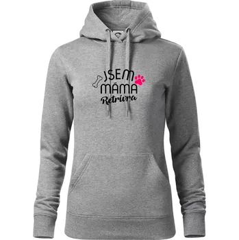 Dámská mikina Jsem máma Retrívra - Mikina dámská Cape s kapucí - XL ( Tmavě šedý melír )