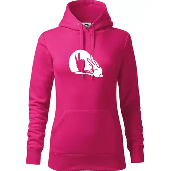 Dámská mikina Zajíc stín mír - Mikina dámská Cape s kapucí - XS ( Purpurová )