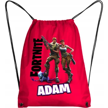 Červený školní vak/batoh na tělocvik do školky FORTNITE LAMA + JMÉNO 2