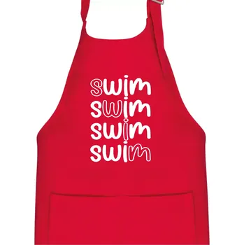 Kuchyňská zástěra Swim nápis - Dětská zástěra na vaření - Univerzální velikost ( Červená )
