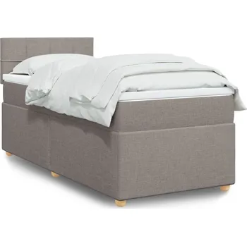 Postel vidaXL Box spring postel s matrací 90x200 cm textil [3288864] Barva: taupe