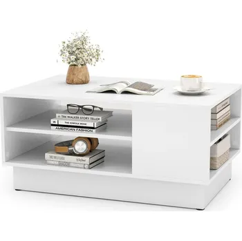 Konferenční stolek Konferenční stolek Costway obdélníkový 86 x 56 x 41 cm bílý