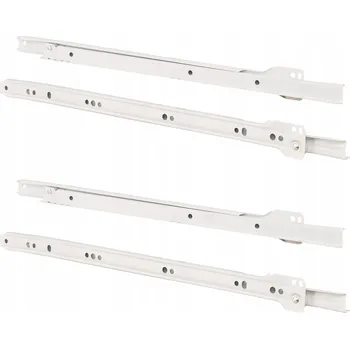 REJS NÁBYTKOVÁ ROLNIČKOVÁ VODÍCÍ LIŠTA PRO ZÁSUVKY BASIC L 350 mm BÍLÁ - KOMPLET