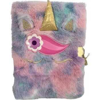 Zápisník ASTRAPAP Památník se zámkem 3D notes chlupatý A5 96 listů linkovaný JEDNOROŽEC