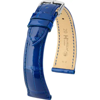 Módní doplněk Kožený řemínek Hirsch London 04307182-2, modrý, aligátoří kůže, Quick Release