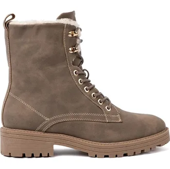 Dámské polobotky Luxusní tmavě béžové kotníkové boty dámské na platformě 37