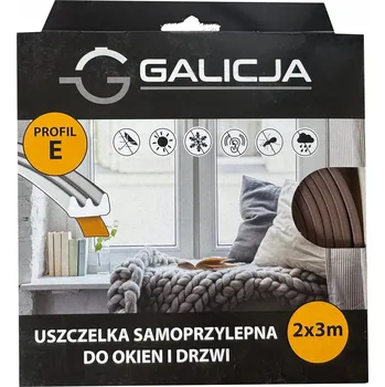 Těsnění do okna a dveří Okenní těsnění hnědé Galicja 0,9 x 600 x 4 mm