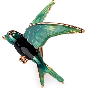 Náramek Brož ptáček, malé, 3 modrá tyrkys