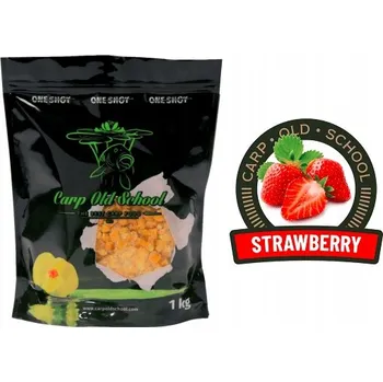 Návnadová surovina CARP OLD SCHOOL Hotová kukuřice Jahoda 1kg