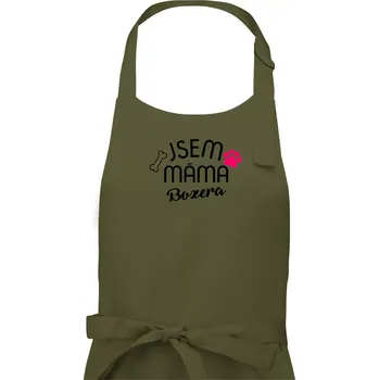 Kuchyňská zástěra Jsem máma Boxera - Dámská zástěra na vaření - Univerzální velikost ( Khaki )