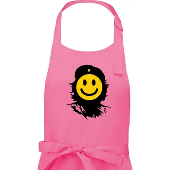 Kuchyňská zástěra Che Smiley - Dámská zástěra na vaření - Univerzální velikost ( Růžová )
