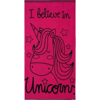 Ručník Ručník CARTOON UNICORN růžový 70×140 + VÝŠIVKA