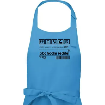 Kuchyňská zástěra Čárový kód - Obchodní ředitel - Pánská zástěra na vaření - Univerzální velikost ( Světlý tyrkys )