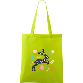 Velikonoční zajíček květiny - Taška bavlněná - 42 x 38 cm ( Limetková )